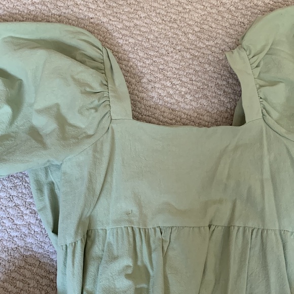 Linen Look Puff Sleeve Smock Mini Dress - Picture 6 of 8